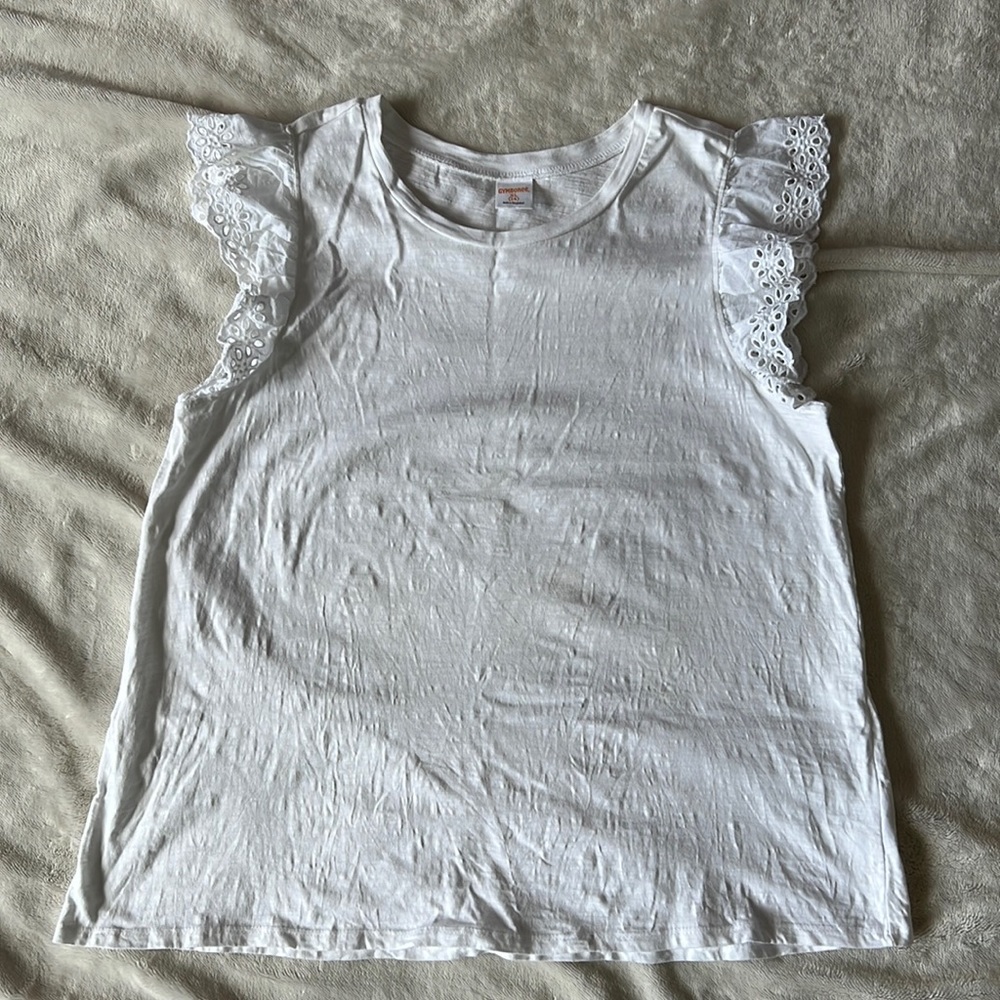 Gymboree Girl’s white summer top/shirt-size 14